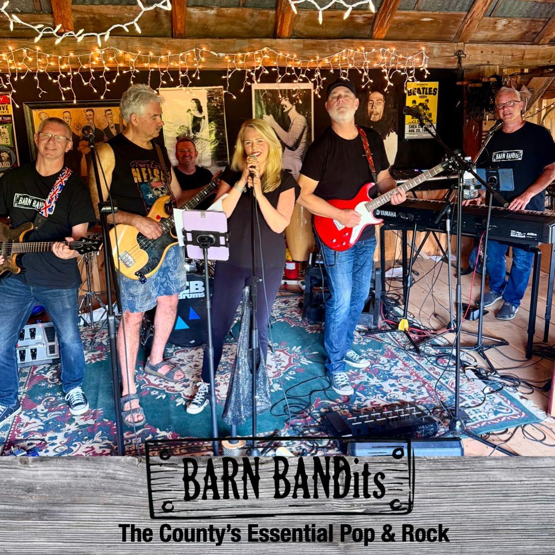 BARN BANDits rehearsing in the barn